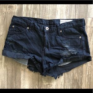 Pistola Black Distressed Shorts